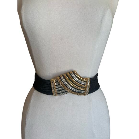 Vintage GUTOS 1960s West Germany Retro Glam Sequins Metal Belt - Picture 5 of 11